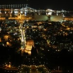 מקדש_הבהאי_שדרות_בן_גוריון_נמל_חיפה_בלילה